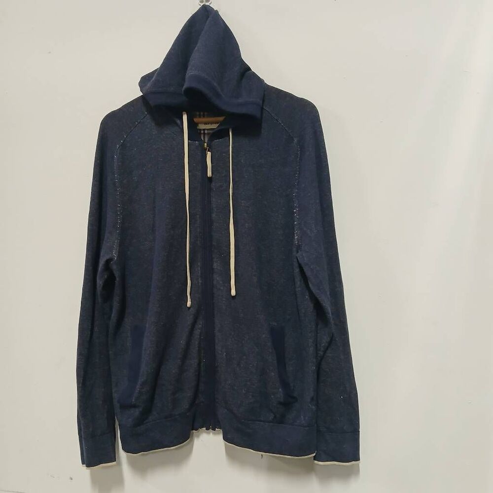 Borgo 28 mens medium full hoodie cotton blue longsleeve
